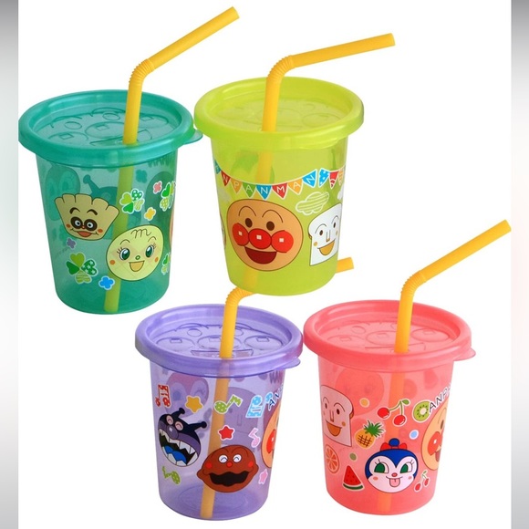 Anpanman 4 Straw Cups with Lids from Japan - Picture 7 of 7